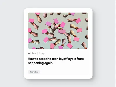 News Card Interactions news popover product design tooltip