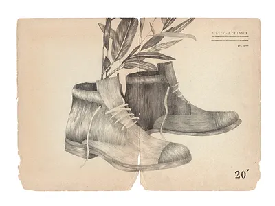 Detour boots drawing hike illustration nature organic outdoors pencil shoes sustainable