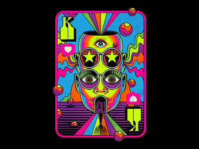 Selfish color design illustration psychedelic retro selfish surrealism vector vintage