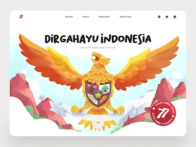 Dirgahayu🇮🇩 - Landing Page Animation adobe after effect animation anniversary character character design country symbol digital painting game design garuda hero image illustration indonesia landing page micro animation micro interaction motion graphics national treasure nationality ui