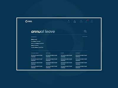 SSCL myHub Search Concierge dashboard design product design software tech ui ux web website