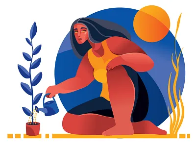 Morning art character concept design flat graphic design illustration illustrator vector women