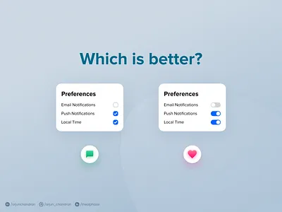 Toggle Switch VS Check Box app design i ui ux