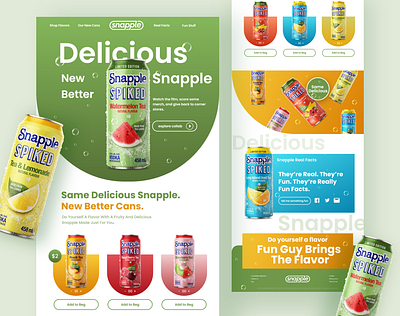 Snapple landing page redesign branding graphic design ice copy ice tea illustration juice website landing page redesign snapple snapple website top design uiux user experience user interface web design web site webkits