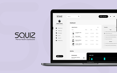 Squiz Mental Health Dashboard dashboard design help hub mental health product design tech ui ux web website