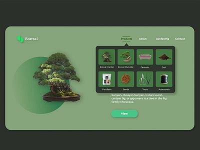 DailyUI Challenge No.27 bonzai challenge dailyui design dropdown menu tree ux website