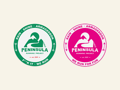 Peninsula Running Project branding graphic design logo running club sticker trail running