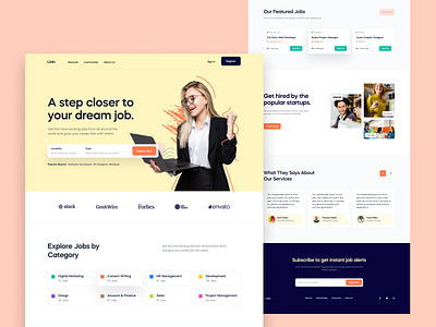 Linkr. Job finder landing page bootstrap clean hero job site jobs jobs search landing page landing pages landingpage minimal pattern san francisco simple startup uidesign uiux webdesign webflow website website concept