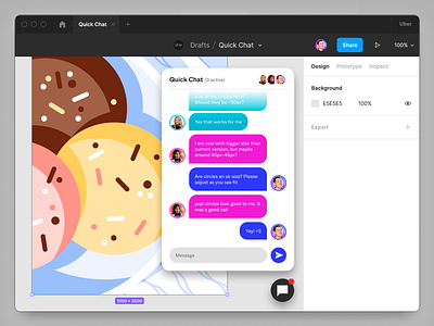 Figma: Quick Chat chat concept conversation design design tool feature figma figma app mac app macos meritt merittthomas native quick chat team text text app tool uber ui