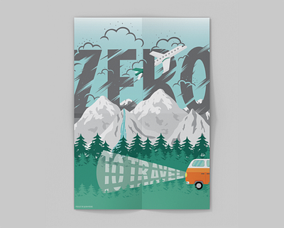 Zero to Travel podcast poster graphic design illustration typography