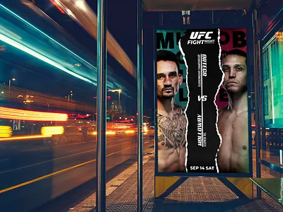 UFC Fight Night ad ad design branding design editorial editorial design fight gradient graphic design icon illustration illustrator logo mock up photoshop poster poster design typography ufc vector