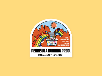 Pinnacles National Park Run branding graphic design logo sticker trail running