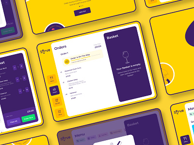 Serve Dashboard app dashboard deliveroo delivery food restaurant service tablet uber ui yellow