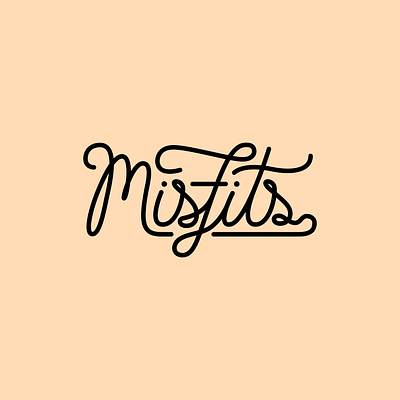 "Misfits" Monoline Logotype branding custom logotype design freelance design hand lettering illustration logo logotype monoline monoline lettering typography vector