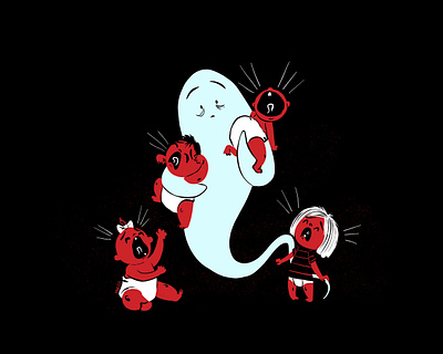 Changeling aughost changeling character character design design ghost halloween horror illustration mid century