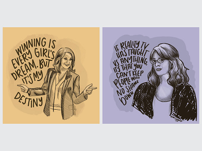 Female Characters | Knope + Lemon 30 rock characters graphic design handlettering illustrate illustration kansas city parks ans rec