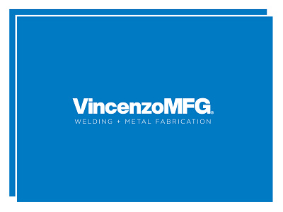 VincenzoMFG blue branding design fabrication helvetica identity industrial logo miller minimal trade vector welding