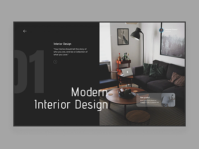 Modern Interior Design - Landing page daily ui dark furniture house interior landing landing page product design typography ui