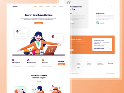 Delivers - Home Page Food Delivery app design design motion graphics ui uidesign web design