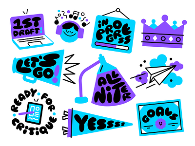 Figma Sticker Pack character design doodle figjam figma fun illustration lettering sticker stickerpack stickers type vector