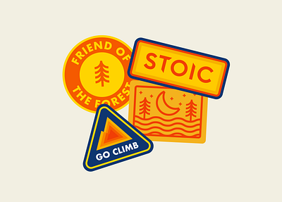 Stoic Badges apparel design badge design badges camp badges camp logos design freelance illustration graphic design outdoor apparel outdoor brand sticker design stickers