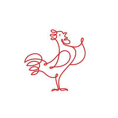 Something to crow about animal branding farm illustration line illustration logo rooster