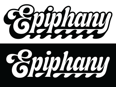 Epiphany current custom design juicy lettering logo logotype script type typography water
