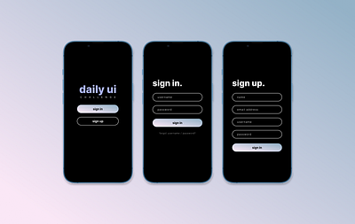 Daily UI 001. Sign Up challenge mobile ui ux