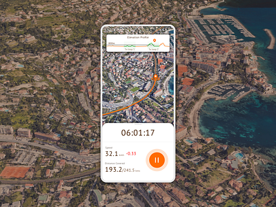Cycling Route Tracker (#dailyui #020) 3d app cycling dailyui design earth google health location location tracker map maps mobile navigation running tracker trending trendy ui