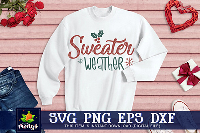 Sweater weather SVG hand lettered svg