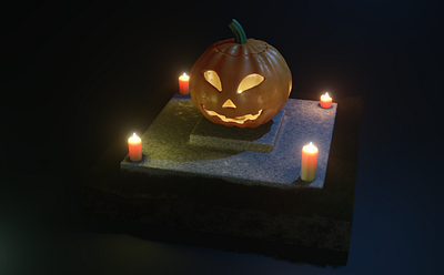 Halloween Pumpkin 3dmodel altar blender candles design eevee halloween horror photoshop pumpkin season