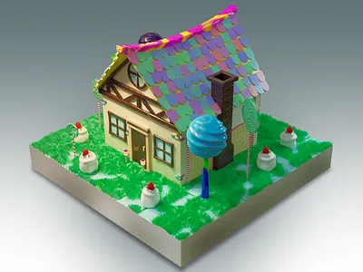 Gingerbread House 3d 3dmodel art blender blender3d candies candy design garden gingerbreadhouse halloween house medieval photoshop render season witcher