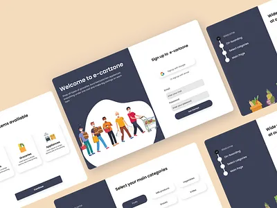 Grocery store website on-boarding landingpage login onboardiing signup ui ui designer uidesign uidesigner ux uxdesign web