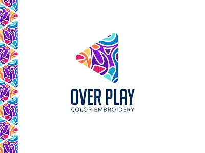 Over Play adobe illustrator apparel logo beauty logo brand identity branding color color branding colorful logo colormix colors logo creative logo design embroidery logo fashion icon fashion logo illustration logo design play icon play logo triangle logo