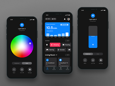 Smart Home App Concept app dark theme design mobile mobile app mobile design mobile ui ui