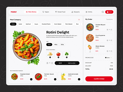 Foodly – Modern Food Ordering UI application concept dashboard food fooddelivery foodordering product design responsive design ui uiux ux website white