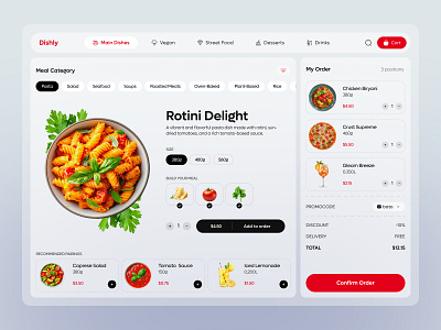 Dishly – Modern Food Ordering UI application concept dashboard food fooddelivery foodordering product design responsive design ui uiux ux website white