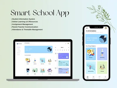 Smart School App - Intern Project dailyui edtech educationapp mobileappdesign productdesign schooldashboard schoolmanagement smartschoolapp studentportal talent heart uiuxdesign