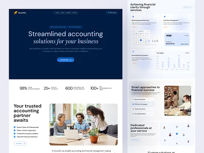 🚀 SaaS Accounting Landing Page accounting best design bookkeeping business cash flow management clean design design financial solutions landing page saas saas accounting landing page tax solutions ui ui design uiuxdesign website 🚀 saas accounting