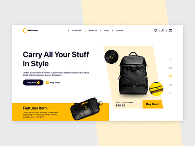 Website Design - e-commerce bag branding cart design e commerce fashion illustration logo mobile app online products shop shopping style ui ui ux ux vector web design website