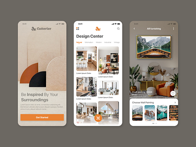 Mobile App Design - Interior Decor Company architecture branding customer decor design e commerce furniture home house housing illustration interior logo mobile app real estate service ui ux vector web design