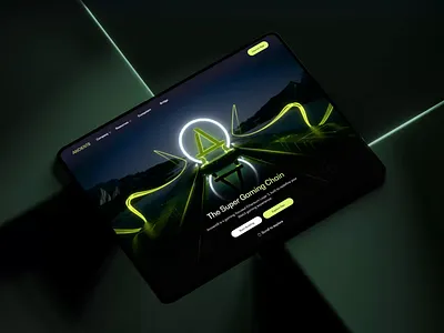 Futuristic aesthetics landing page with Web3 gaming innovation 3d animation crypto landingpage motion graphics ui web3