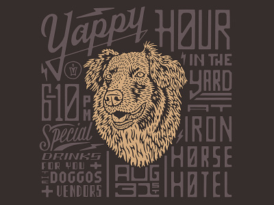 Yappy Hour custom typography digital illustration dog illustration lettering milwaukee wisconsin