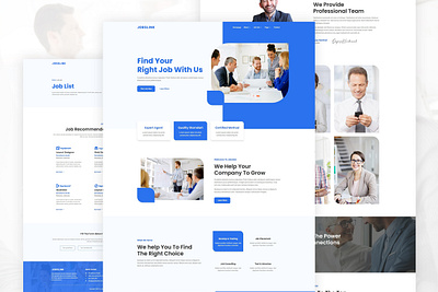 Human Resources Web Design agency blue clean company element elementor minimalist modren ui uiux ux webdesign website white