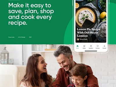 Grien - Cooking App design interface layout ui ux web website