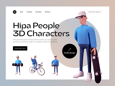 Hipa People 🔥3D Characters 18design 3d 3d character 3d gym 3d illustration 3d people 3d skate 3d sport 3d workout clean clean ui gym illustration minimal ui minimalism sport sports ui uidesign workout