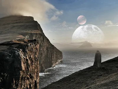 Moon and Cliff cliff composite moon photoshop