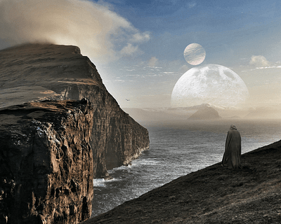 Moon and Cliff cliff composite moon photoshop