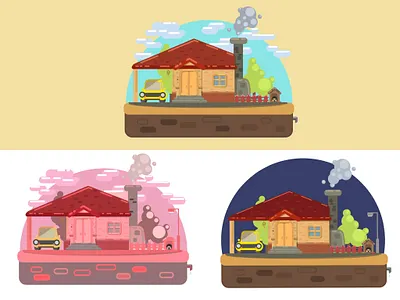 House illustration art design different style graphic design house illustration illustrator landing logo style ui vector