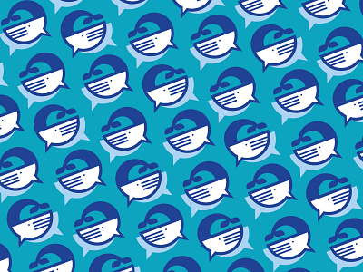 Pattern whale chat logo app application branding chat graphic design illustration modern pattern whale